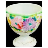 Stunning Marble Eggs From Mexico and Hand Painted Floral Egg Cup