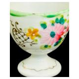 Stunning Marble Eggs From Mexico and Hand Painted Floral Egg Cup