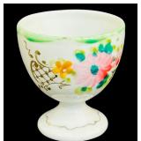 Stunning Marble Eggs From Mexico and Hand Painted Floral Egg Cup