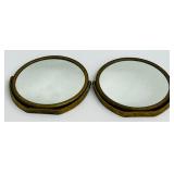 Elegant Vintage Etched Mirror and Two Petite Circular Vanity Mirrors