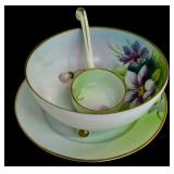 Vintage Meito “Campania” Hand Painted Footed Bowl, Ladle and Saucer