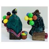 Vintage 1928 Royal Doulton Woman Balloon Seller HN1315 and  “The Balloon Man” HN1954 Bone China Figurines