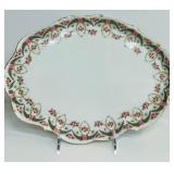 Antique Limoges P&B 12" Plate, Antique Victorian Bohemian Hand Painted Enamel Violet Flower Satin Uranium Glass Vase and Victorian White/Pink Bristol Glass