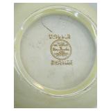 Vintage Hall’s Superior Quality Kitchenware Stoneware Pitcher with Ice Lip Round Shape Autumn Leaf MCM Mid Century Brown Orange Cream