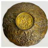 Vintage Goofus Glass Bowl Reverse Painted and Vintage Khokhloma Russian Wooden Spoon Hand Painted Folk Souvenir Art Decor Fish