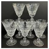 Nine Vintage Waterford Tramore Brilliant Crystal Claret Glasses / Cordial Glasses