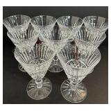 Nine Vintage Waterford Tramore Brilliant Crystal Claret Glasses / Cordial Glasses