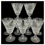 Nine Vintage Waterford Tramore Brilliant Crystal Claret Glasses / Cordial Glasses
