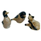 Vintage Dissing Keramik Hovedgaard Blue Bird, Cat and Duck Figurines Denmark