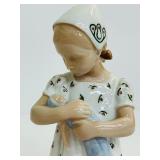 Vintage B&G Denmark Bing and Grøndahl #1721 Porcelain Girl Mary w/ Doll Figurine