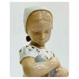 Vintage B&G Denmark Bing and Grøndahl #1721 Porcelain Girl Mary w/ Doll Figurine