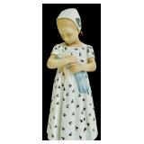 Vintage B&G Denmark Bing and Grøndahl #1721 Porcelain Girl Mary w/ Doll Figurine