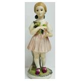 Heidi Cybis Porcelain Figurine Young Girl Holding Flowers
