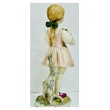 Heidi Cybis Porcelain Figurine Young Girl Holding Flowers