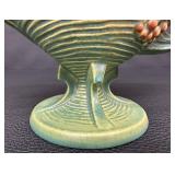 Beautiful Antique Roseville Art Pottery Green Bushberry Basket - Circa 1940