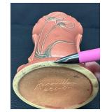 Antique Roseville Art Pottery Teasel Salmon / Rust Vase - 886-9