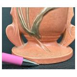 Antique Roseville Art Pottery Teasel Salmon / Rust Vase - 886-9