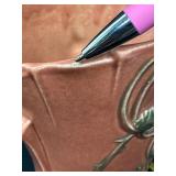 Antique Roseville Art Pottery Teasel Salmon / Rust Vase - 886-9