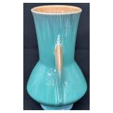 Antique Roseville Art Pottery Orian Teal Art Deco Two Handled Vase - 736-8