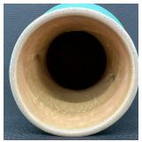 Antique Roseville Art Pottery Orian Teal Art Deco Two Handled Vase - 736-8