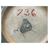 Antique Roseville Art Pottery Orian Teal Art Deco Two Handled Vase - 736-8