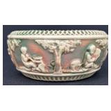 Antique Roseville Art Pottery Donatello Shallow Jardiniere Cherub Planter