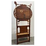Antique Hall Tree with Mirror
