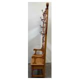 Antique Hall Tree with Mirror