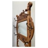 Antique Hall Tree with Mirror