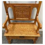 Antique Hall Tree with Mirror