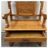 Antique Hall Tree with Mirror