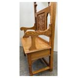 Antique Hall Tree with Mirror