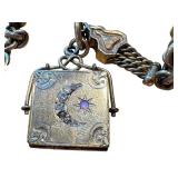 Antique Victorian F & B Gold Filled Locket Slide Fob / Antique Locket Watch Fob Chatelaine Slider