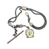 Antique Victorian F & B Gold Filled Locket Slide Fob / Antique Locket Watch Fob Chatelaine Slider