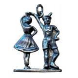 Vintage German Sterling Silver (800) Twirling Man and Woman Charm