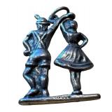 Vintage German Sterling Silver (800) Twirling Man and Woman Charm