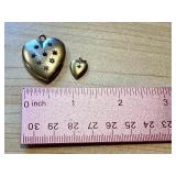 Vintage W & H Co Gold Filled Locket and Tiny 14k Heart Pedant