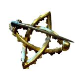 Vintage Enamel and Gold Filled Star Shaped Brooch