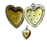 Vintage W & H Co Gold Filled Locket and Tiny 14k Heart Pedant