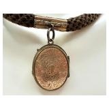 Antique Victorian Woven Hair Locket Necklace / Antique Victorian Mourning Macabre Real Hair Locket