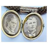 Antique Victorian Woven Hair Locket Necklace / Antique Victorian Mourning Macabre Real Hair Locket