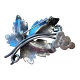 Vintage Sterling Silver Leaf and Grape Bunch Brooch / Pin