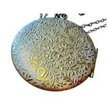 Antique Gold Tone Locket with Red Gemstones