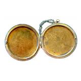 Antique Gold Tone Locket with Red Gemstones