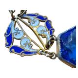 Antique Art Nouveau Enamel and Gold Tone Bracelet