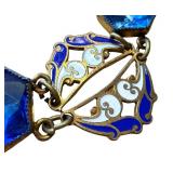 Antique Art Nouveau Enamel and Gold Tone Bracelet