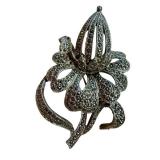 Beautiful Floral Design Marcasite Brooch
