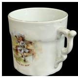 Beautiful Vintage Doll and Little Boy Blue China Cup, by Three Crowns Germany