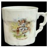 Beautiful Vintage Doll and Little Boy Blue China Cup, by Three Crowns Germany