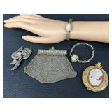 Vintage Ladies Finds! Vintage Mesh Coin Purse, Vintage Watch and More